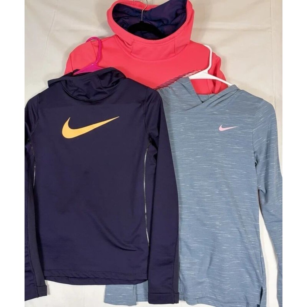 Nike Hoodies Dri Fit Activewear Performance Lot Of 3 L/S Pullover Girls Youth XL